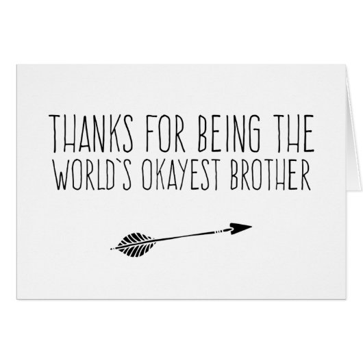 Funny World's Okayest Brother Cards (Front Horizontal)
