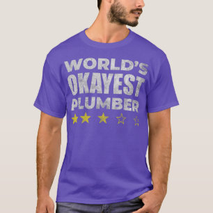 Funny Worlds Okayest Plumber  Vintage Style T-Shirt