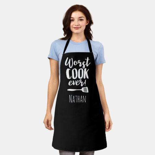 Funny Worst Cook Ever Chef and Cook Quote Apron