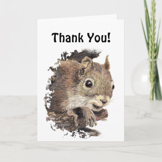 Funny, Would Have Gone Nuts!  Thank You Squirrel Card (Front)