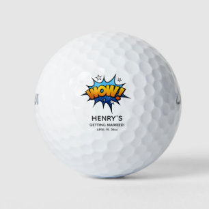 Funny Wow Bachelor Party Wedding Favor Golf Balls