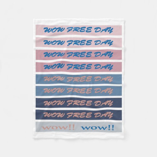 Funny Wow Free Day Gift Classic  Fleece Blanket