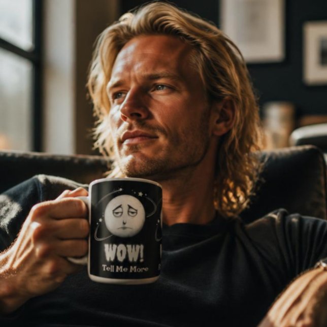 Funny "Wow" Moon Face Coffee Mug (Creator Uploaded)