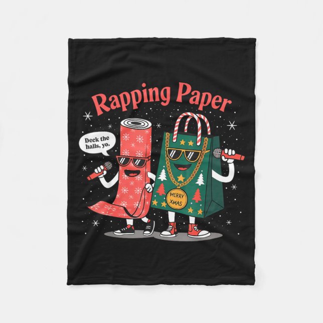 Funny Wrapng Rapng Paper Wrap Music Rap Pj  Fleece Blanket (Front)