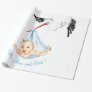 Funny Wrapping Paper Stork Carrying Baby Your Text