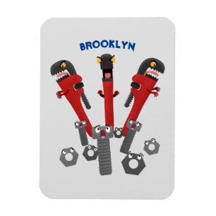 Funny wrench monster tools humor cartoon magnet