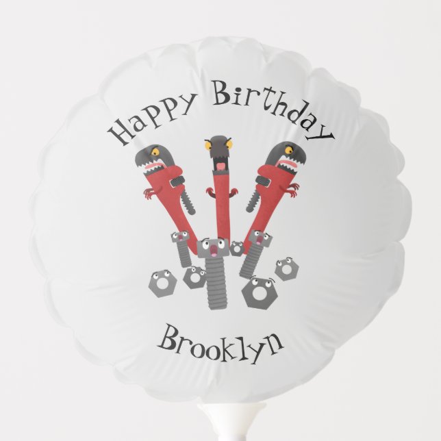 Funny wrench monster tools humour cartoon  balloon (Front)