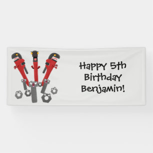 Funny wrench monster tools humour cartoon banner