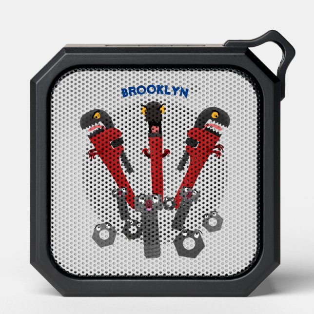 Funny wrench monster tools humour cartoon  bluetooth speaker (Front)