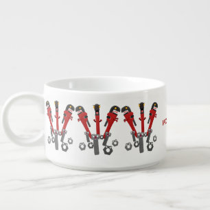 Funny wrench monster tools humour cartoon bowl
