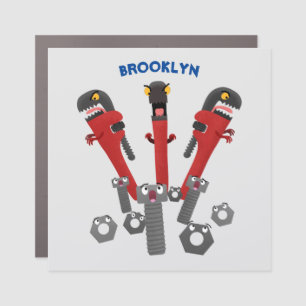 Funny wrench monster tools humour cartoon car magnet