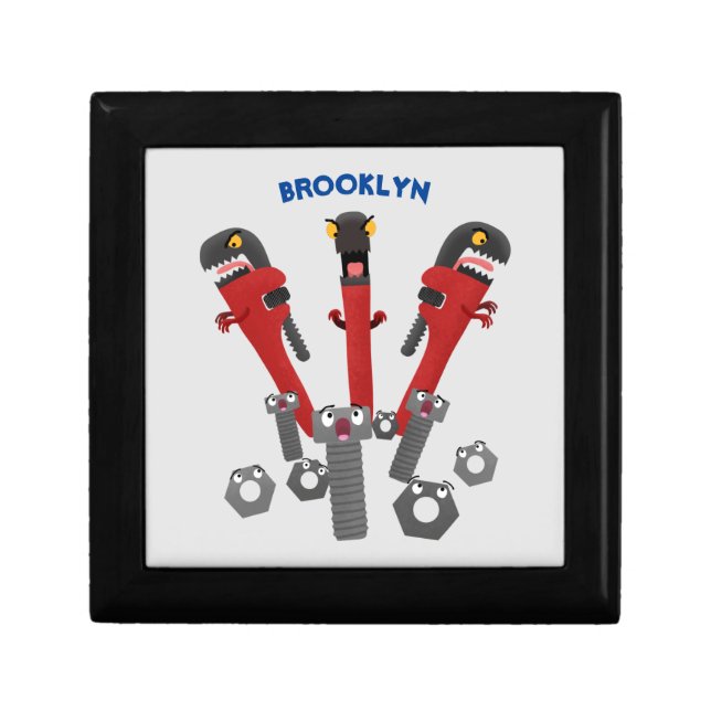 Funny wrench monster tools humour cartoon gift box (Front)