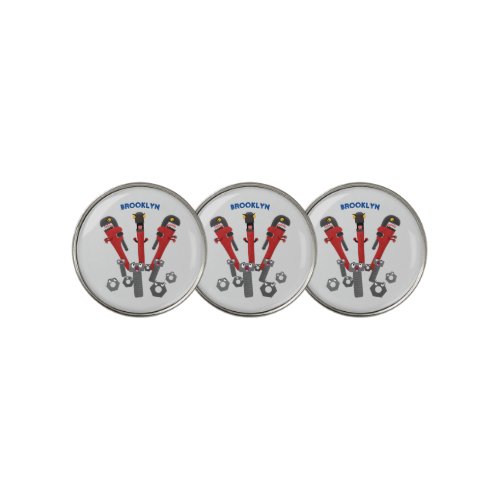 Funny wrench monster tools humour cartoon golf ball marker