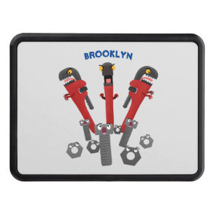 Funny wrench monster tools humour cartoon hitch cover