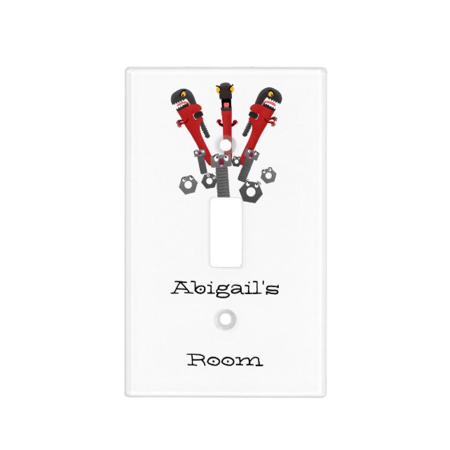 Funny wrench monster tools humour cartoon  light switch cover (Front)