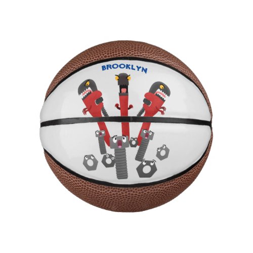 Funny wrench monster tools humour cartoon mini basketball