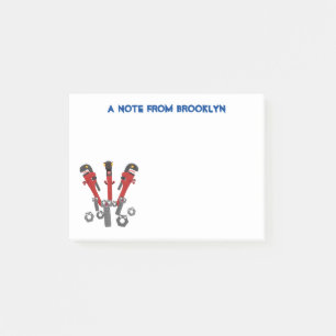 Funny wrench monster tools humour cartoon  post-it notes