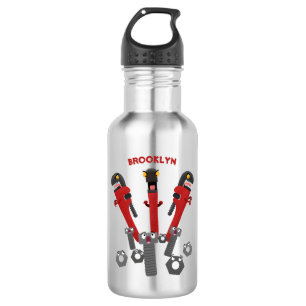 Funny wrench monster tools humour cartoon stainless steel water bottle