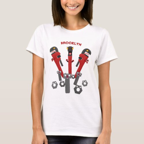 Funny wrench monster tools humour cartoon  T_Shirt