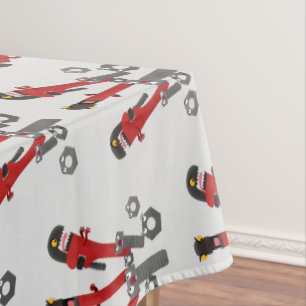 Funny wrench monster tools humour cartoon tablecloth