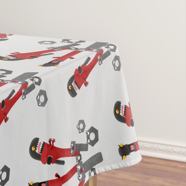 Funny wrench monster tools humour cartoon tablecloth (In Situ)
