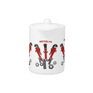 Funny wrench monster tools humour cartoon teapot