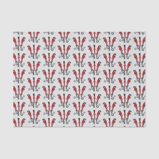 Funny wrench monster tools humour cartoon tissue paper (Front)