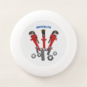 Funny wrench monster tools humour cartoon  Wham-O frisbee