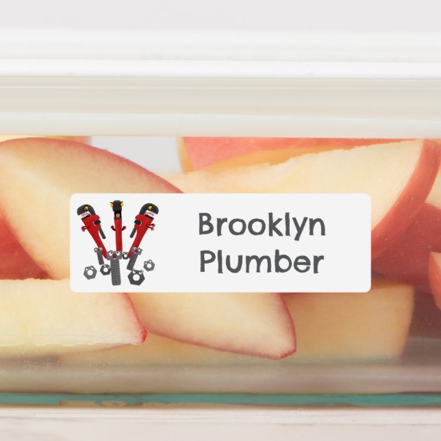 Funny wrench tools humour cartoon personalized labels (Affixed)