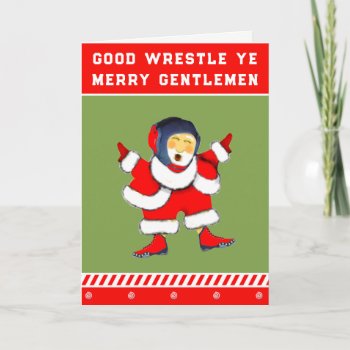 Funny Wrestling Christmas Holiday Card by christmastee at Zazzle