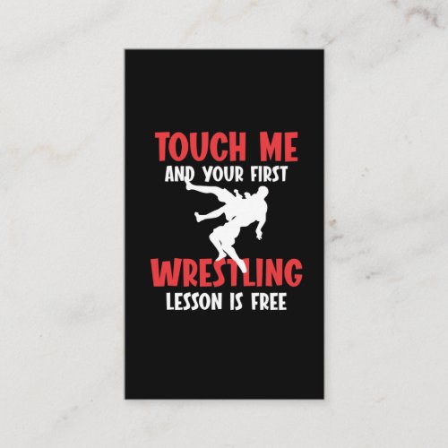 Funny Wrestling Coach Lesson Wrestler Humor Business Card