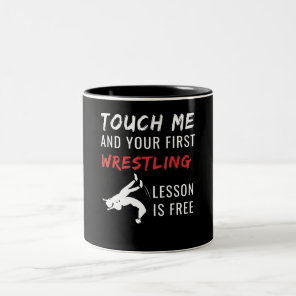 Funny Wrestling Coach Sports Wrestling Lover Gift Two-Tone Coffee Mug