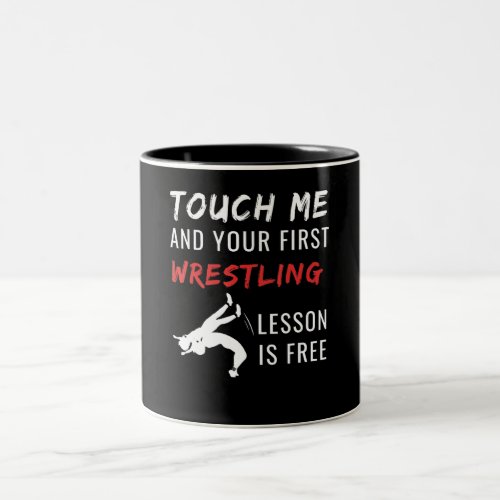 Funny Wrestling Coach Sports Wrestling Lover Gift Two_Tone Coffee Mug
