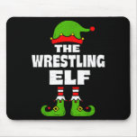 Funny Wrestling Elf Christmas Wrestler Mens Womens Mouse Pad