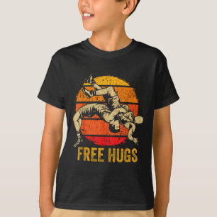 Funny Wrestling Hugs Wrestling Mom Men Boys Kids  T-Shirt