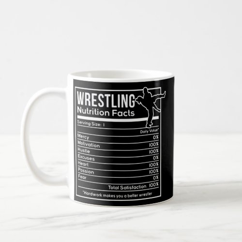 Funny Wrestling Nutrition Facts Women Men Coffee Mug