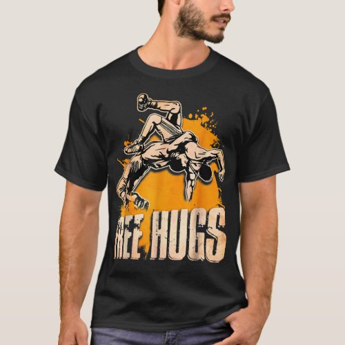 Funny Wrestling Wrestle Tees Free Hugs Wrestling L