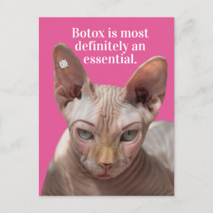 Funny Wrinkled Cat- Botox Is Essential Postcard