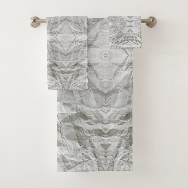 Funny wrinkled paper bath towel set (Insitu)