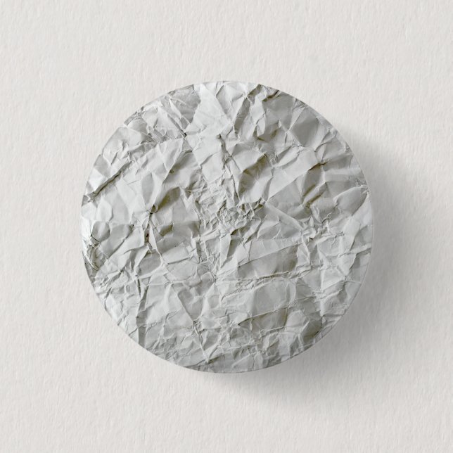 Funny wrinkled paper button (Front)