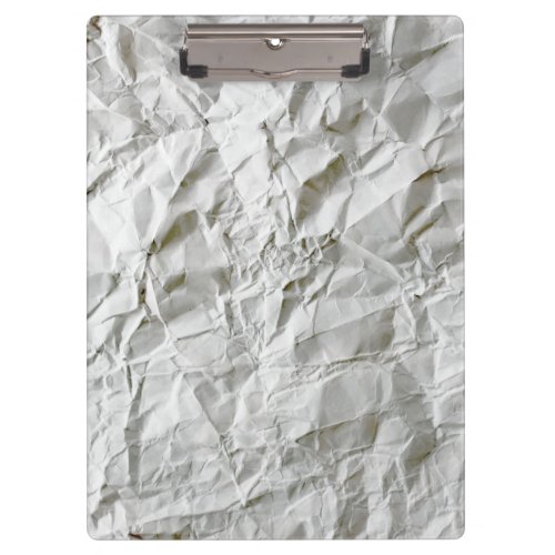 Funny wrinkled paper clipboard