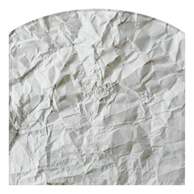 Funny wrinkled paper door sign (Contour Front)