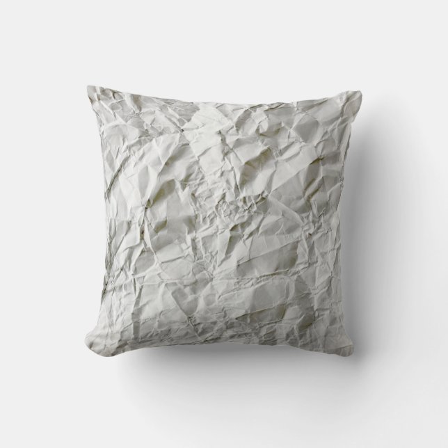 Funny wrinkled paper throw pillow (Front)