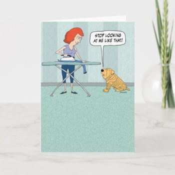 Funny Wrinkly Shar-pei Dog Birthday Card by chuckink at Zazzle
