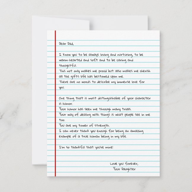Funny Write Letter To Dad for Father's Day Card