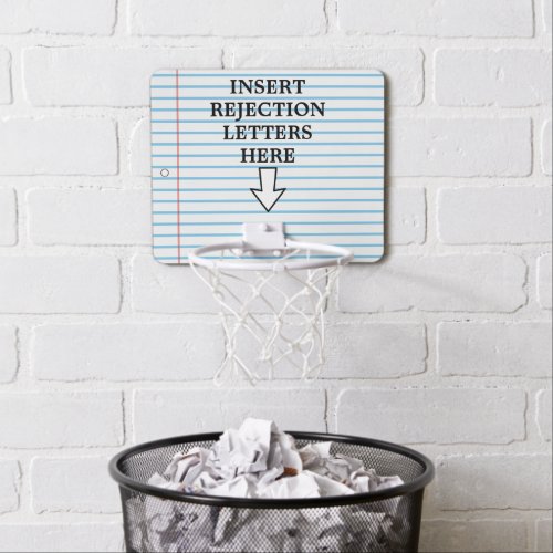 Funny Writer Author Rejection Letters Novelty Mini Basketball Hoop