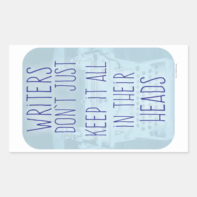 Writer Tagline Funny Writer Head Slogan Rectangular Sticker | Zazzle