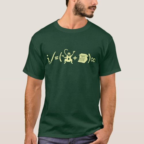 Funny Writer Monkey Typewriter Equation T_Shirt