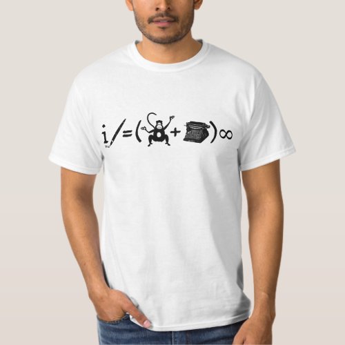 Funny Writer Monkey Typewriter Equation T_Shirt