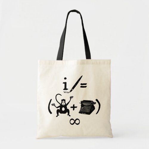 Funny Writer Monkey Typewriter Equation Tote Bag